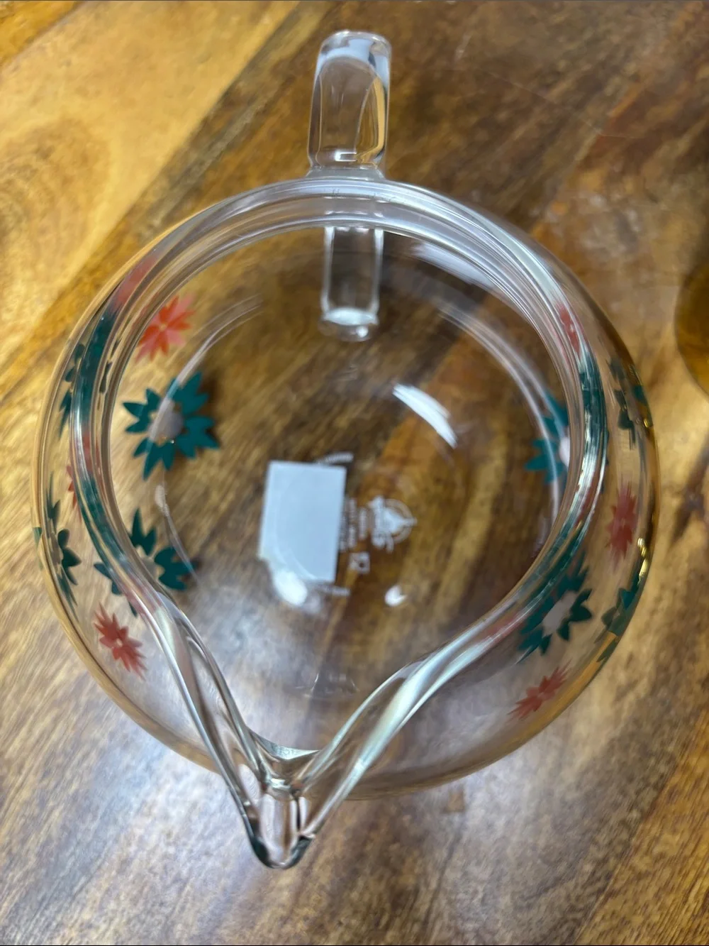 Disney Glass Teapot Infuser Loose Leaf Tea Gold Lid Floral Design Teal & Orange